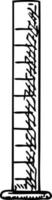 croquis d'un objet de laboratoire chimique. flacons pharmaceutiques, béchers et tubes à essai. icône de verre de laboratoire de distillation scientifique vecteur