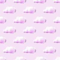 modèle sans couture avec des nuages. joli motif de nuages. fond de nuages de dessin animé modèle sans couture de ciel rose. illustration vectorielle vecteur