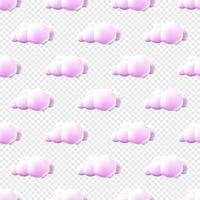 modèle sans couture avec des nuages. joli motif de nuages. fond de nuages de dessin animé modèle sans couture de ciel rose. illustration vectorielle vecteur