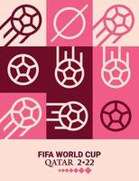 affiche géométrique football doha qatar 2022 créatif. arrière-plan du modèle de flyer web football vecteur