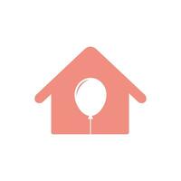 création de logo de ballon à la maison. concept de logotype de bonheur. symbole de montgolfière de célébration. vecteur