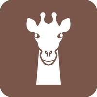 icône de fond rond glyphe de visage de girafe vecteur
