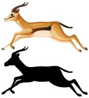 jeu de caractères de dessin animé de gazelle vecteur