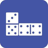icône de fond rond glyphe de jeu de domino vecteur