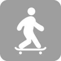 glyphe d'embarquement skate icône de fond rond vecteur