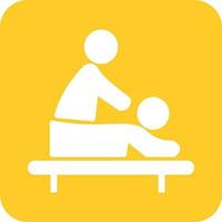 glyphe de thérapie de massage icône de fond rond vecteur