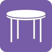 icône de fond rond glyphe de table de conférence vecteur