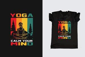 conception de t-shirt de typographie de temps de yoga de méditation prêt à imprimer vecteur