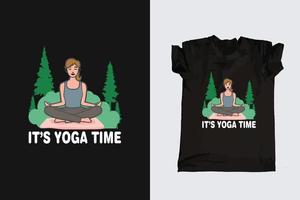 conception de t-shirt de typographie de temps de yoga de méditation prêt à imprimer vecteur