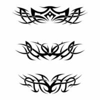 tatouages d'art tribal sertis d'éléments ethniques maoris vecteur