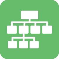 glyphe d'organigramme autour de l'icône d'arrière-plan vecteur