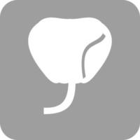 icône de fond rond glyphe de la prostate vecteur