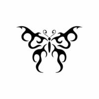symbole du logo papillon tribal. conception de pochoir. illustration vectorielle de tatouage. vecteur