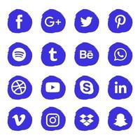 jeu d'icônes de médias sociaux vecteur