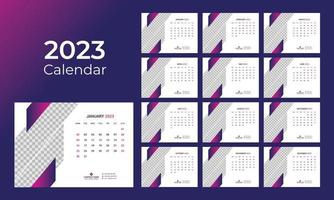 calendrier de bureau 2023 vecteur