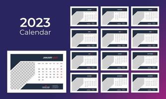 calendrier de bureau 2023 vecteur