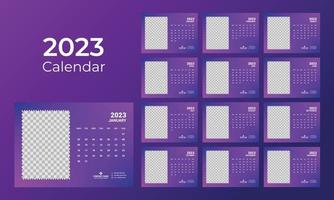 calendrier de bureau 2023 vecteur