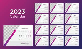 calendrier de bureau 2023 vecteur