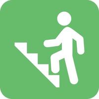 monter les escaliers glyphe rond icône de fond vecteur