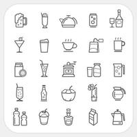 ensemble d'icônes de boissons et de boissons vecteur