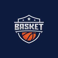 illustration vectorielle de conception de logo d'emblème d'équipe de basket-ball vecteur