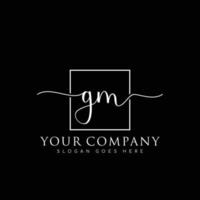vecteur de logo minimaliste écriture initiale gm