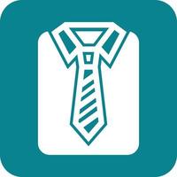 icône de fond rond glyphe chemise et cravate vecteur