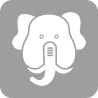 glyphe de visage d'éléphant rond icône de fond vecteur