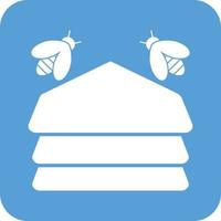 icône de fond rond glyphe de ruche vecteur