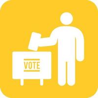 icône de fond rond glyphe de vote vecteur