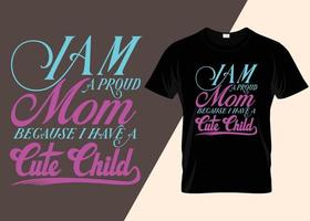 maman est la meilleure maman du monde design de t-shirt vecteur