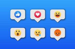 icône de réactions de réseau social emoji vecteur