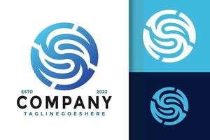 création de logo cercle lettre s wave, vecteur de logos d'identité de marque, logo moderne, modèle d'illustration vectorielle de conceptions de logo