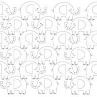 motif harmonieux de bébé éléphant dans le style de contour. illustration vectorielle vecteur