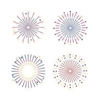 jeu d'icônes graphiques de feux d'artifice vecteur