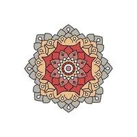 conception de mandala gris et rouge coloré indien vecteur