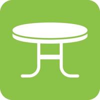 glyphe de table basse icône de fond rond vecteur