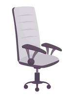 fauteuil de bureau objet vectoriel de couleur semi-plat. assise confortable. élément modifiable. article de taille normale sur blanc. illustration de style dessin animé simple de meubles pour la conception graphique et l'animation web
