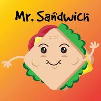 le monsieur sandwich vecteur