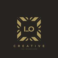 lo lettre initiale luxe ornement monogramme logo modèle vecteur