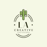 la lettre initiale vert cactus logo vecteur