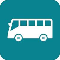 icône de fond rond glyphe de bus vecteur