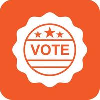 icône d'arrière-plan ronde de glyphe d'autocollant de vote vecteur