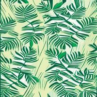 illustration vectorielle jungle avec motif de feuilles tropicales. imprimé estival tendance. modèle sans couture exotique. feuilles tropicales turquoise et vertes. fond d'écran de la jungle exotique. vecteur