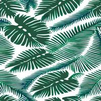 illustration vectorielle jungle avec motif de feuilles tropicales. imprimé estival tendance. modèle sans couture exotique. feuilles tropicales turquoise et vertes. fond d'écran de la jungle exotique. vecteur