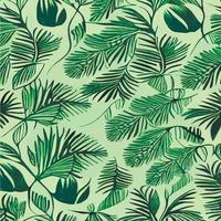 illustration vectorielle jungle avec motif de feuilles tropicales. imprimé estival tendance. modèle sans couture exotique. feuilles tropicales turquoise et vertes. fond d'écran de la jungle exotique. vecteur