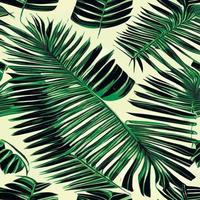 illustration vectorielle jungle avec motif de feuilles tropicales. imprimé estival tendance. modèle sans couture exotique. feuilles tropicales turquoise et vertes. fond d'écran de la jungle exotique. vecteur