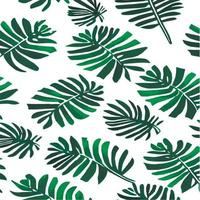 illustration vectorielle jungle avec motif de feuilles tropicales. imprimé estival tendance. modèle sans couture exotique. feuilles tropicales turquoise et vertes. fond d'écran de la jungle exotique. vecteur