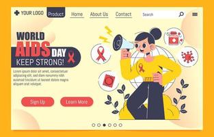 page d'accueil pour soutenir ceux qui luttent contre le sida vecteur