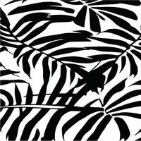 modèle sans couture de feuilles exotiques en noir et blanc. arrière-plan décoratif vectoriel abstrait élégant. feuilles de palmier tropical, motif floral vectorielle continue de feuille de jungle. papier peint de style tropical grunge.
